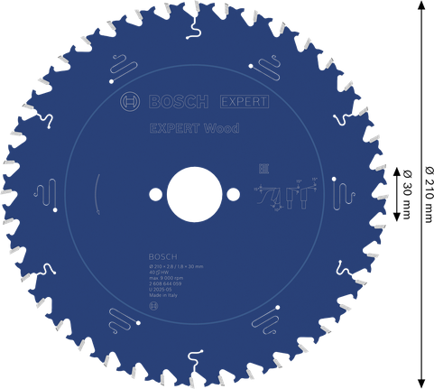BoschEXPERT 木工圆锯片 210 毫米，用于精确切割木材。
